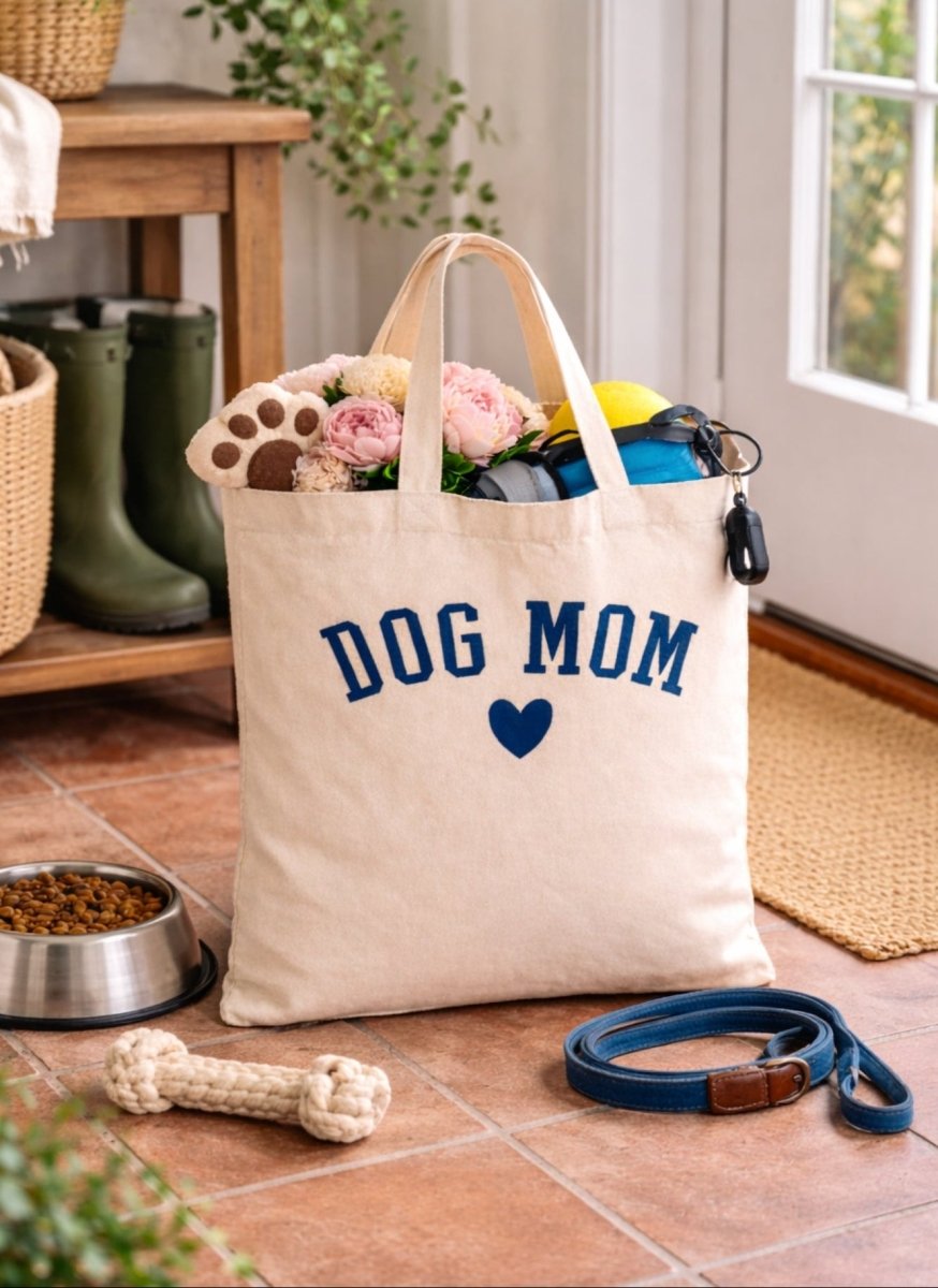 'Dog Mom At Heart' Jumbo Tote (FREE $50+)
