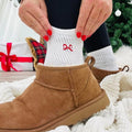 Embroidered Bow Crew Socks