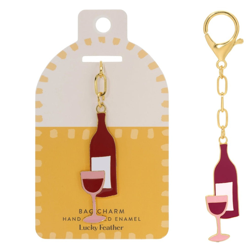 'Wine' Keychain Bag Charm