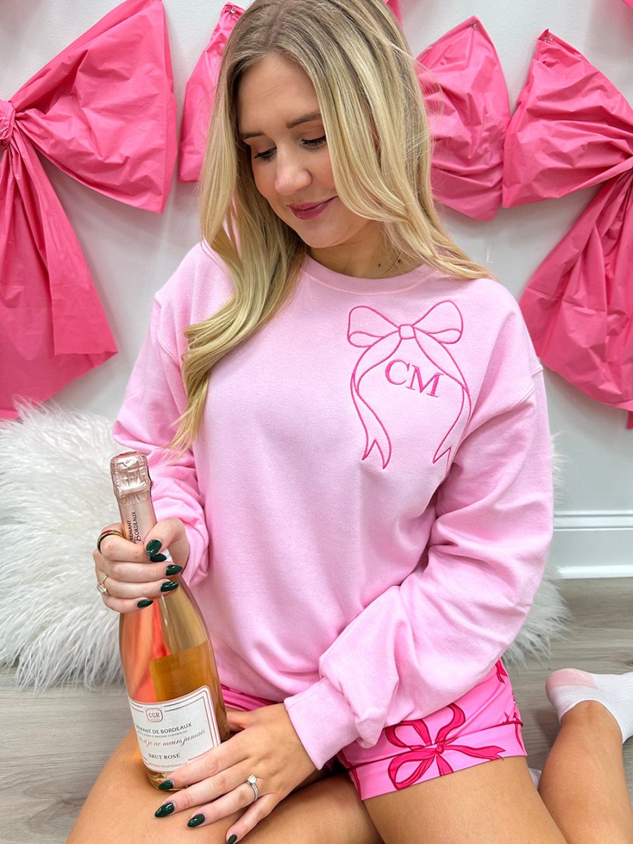 Initialed 'Big Bow' Crewneck Sweatshirt