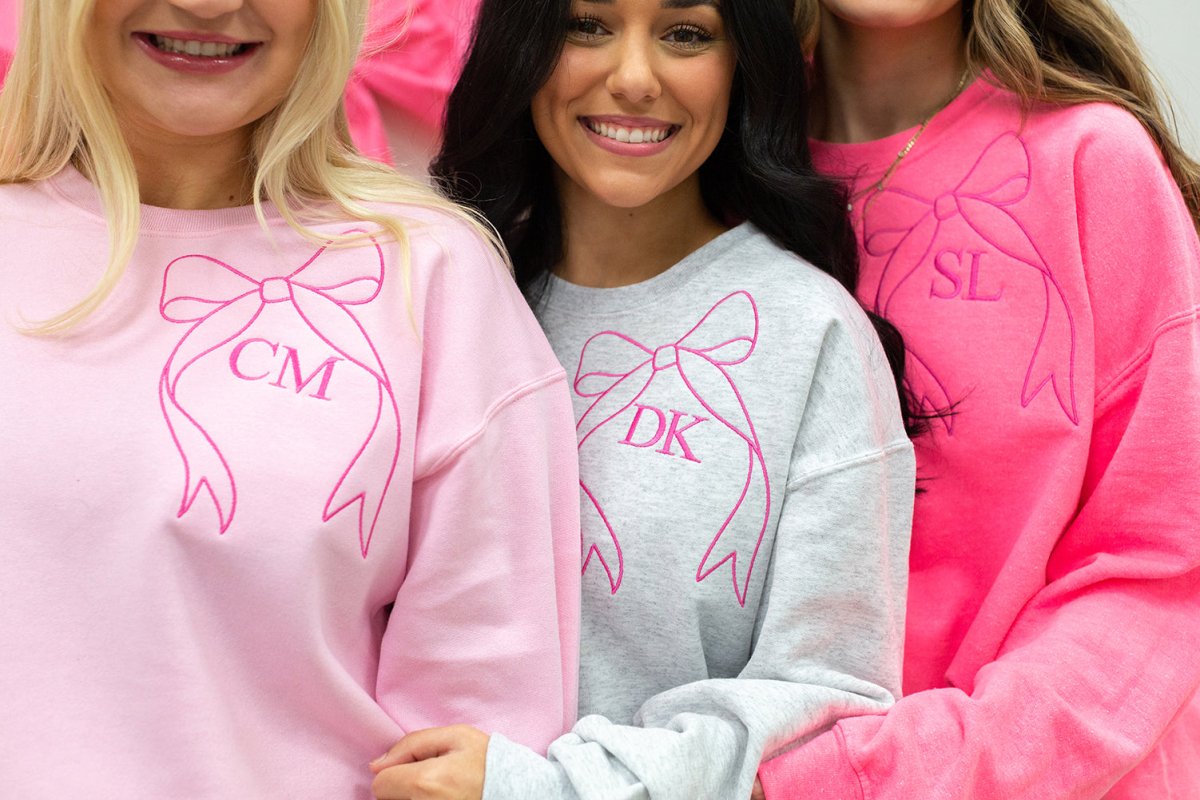 Initialed 'Big Bow' Crewneck Sweatshirt