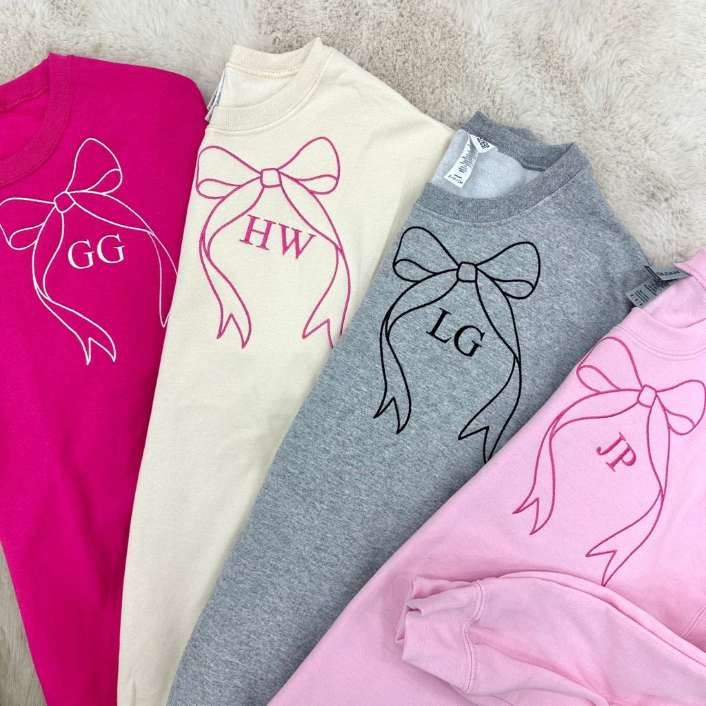 Initialed 'Big Bow' Crewneck Sweatshirt