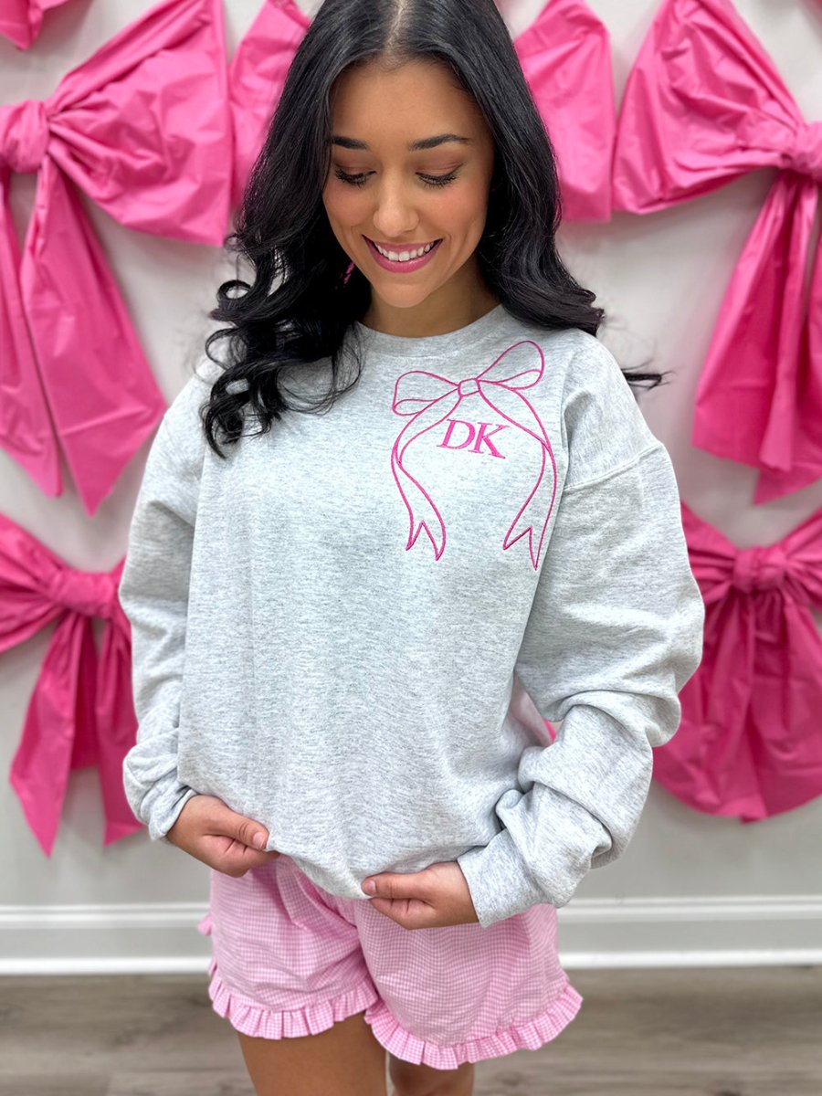 Initialed 'Big Bow' Crewneck Sweatshirt