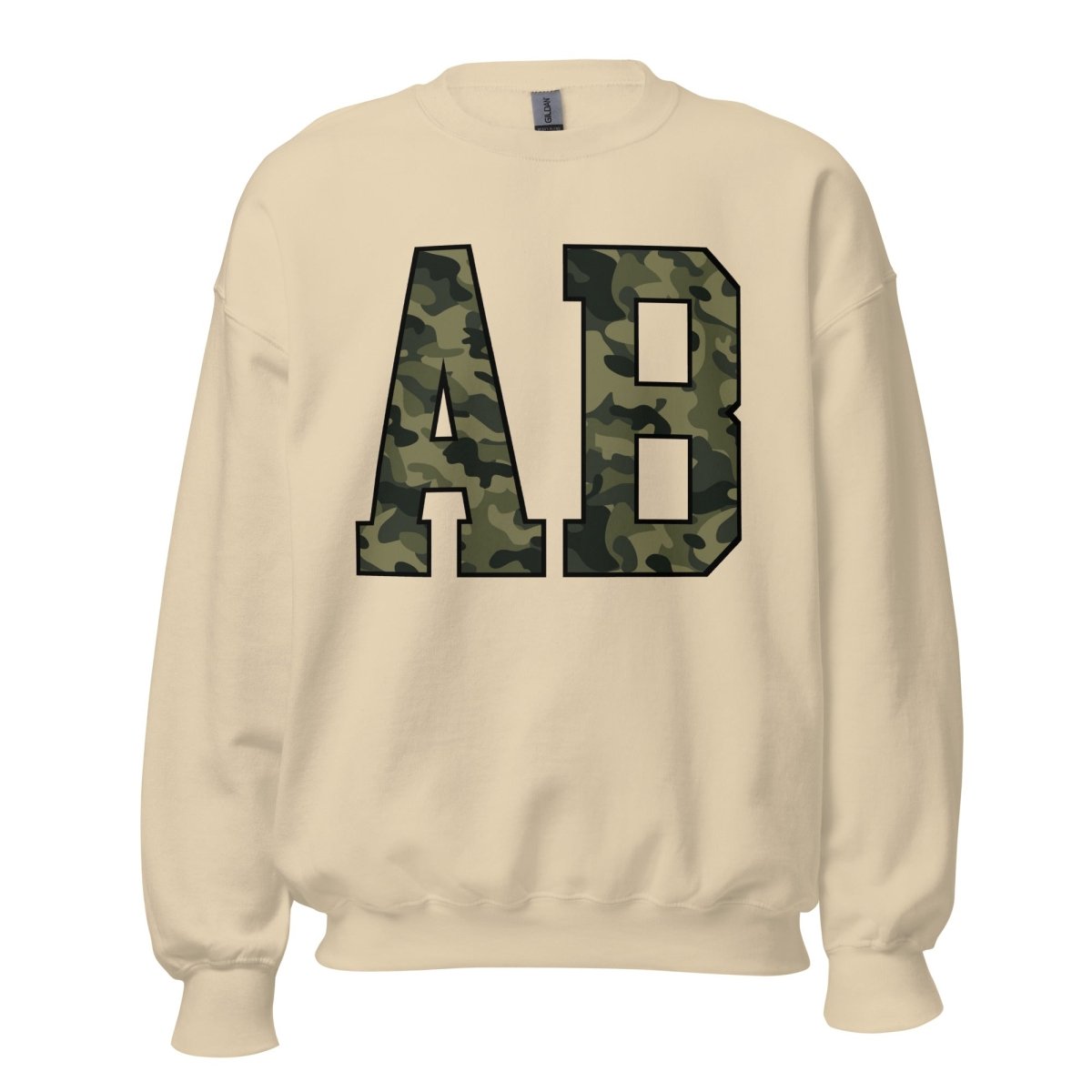 Initialed 'Camo' Big Print Crewneck Sweatshirt