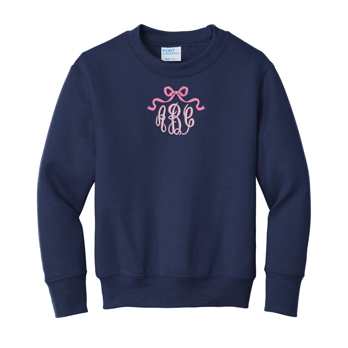 Kids Monogrammed 'Bow' Crewneck Sweatshirt