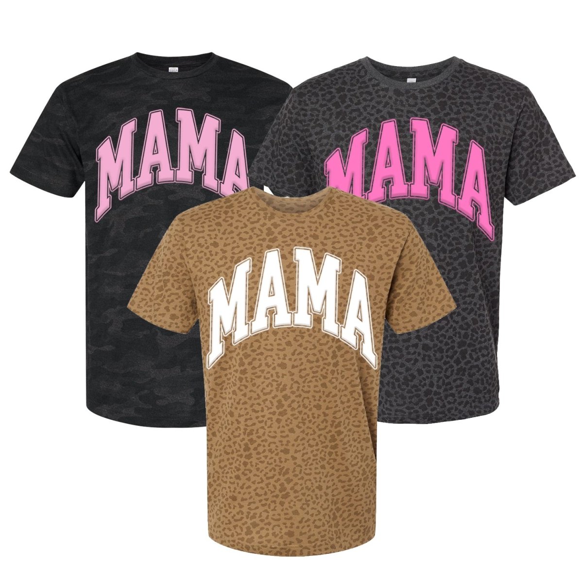 PUFF 'Mama' Camo/Leopard Pattern T-Shirt