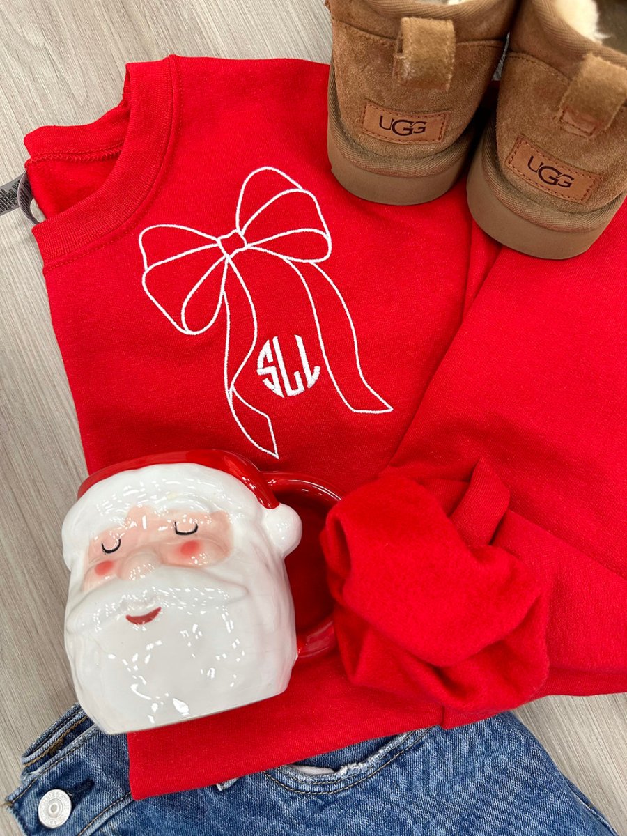 Monogrammed 'Big Bow' Crewneck Sweatshirt