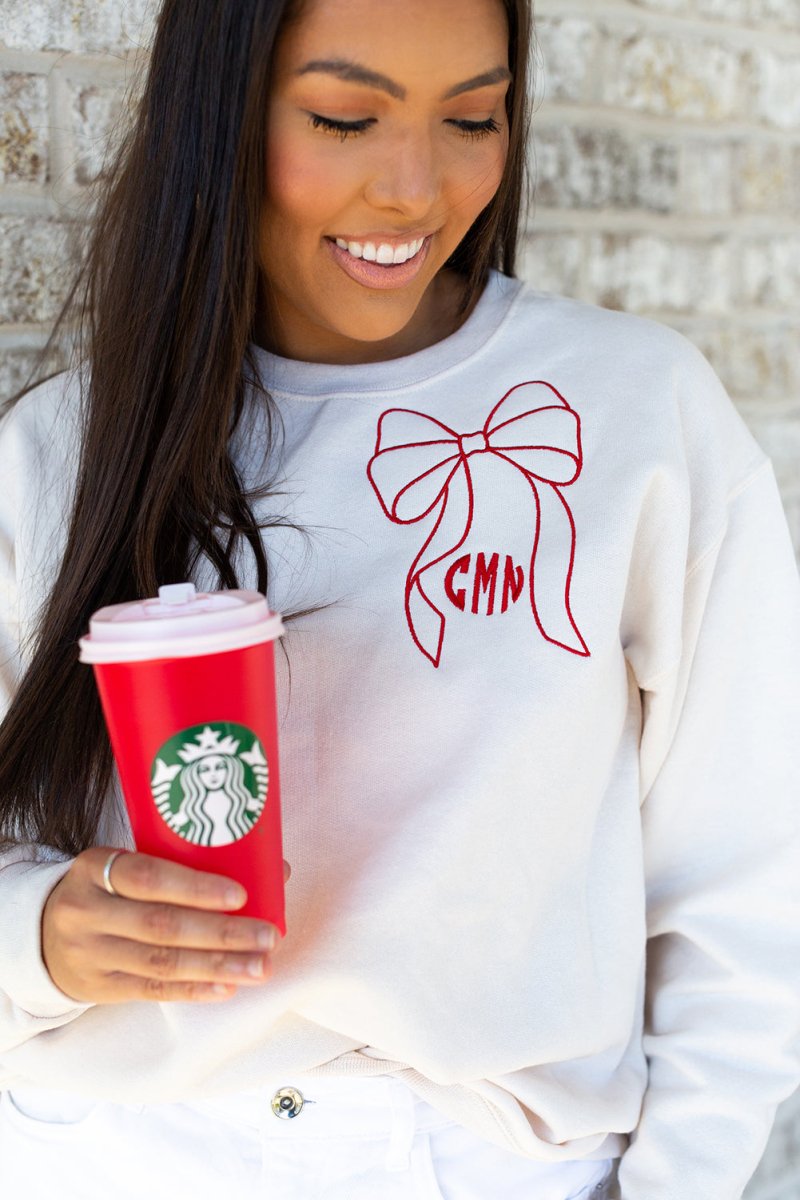 Monogrammed 'Big Bow' Crewneck Sweatshirt