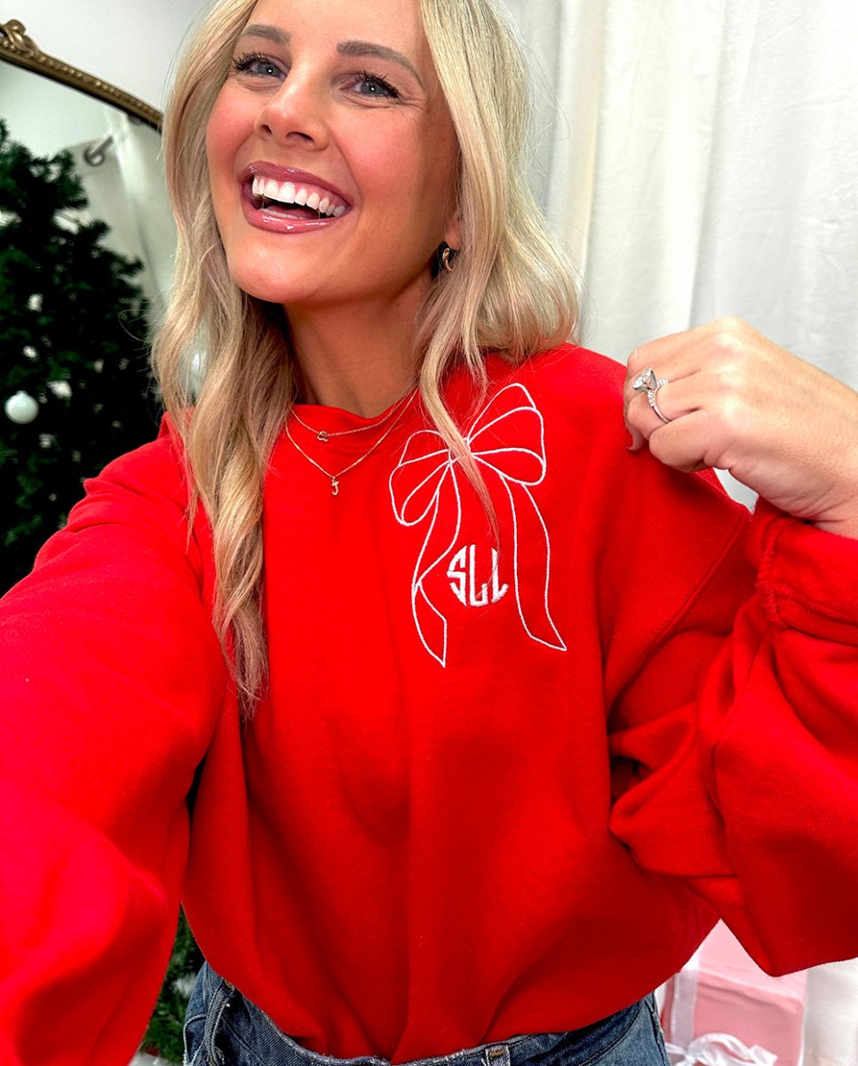 Monogrammed 'Big Bow' Crewneck Sweatshirt