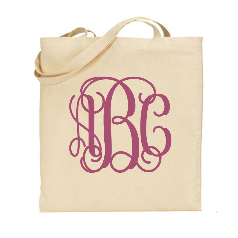 Monogrammed Big Print Tote Bag