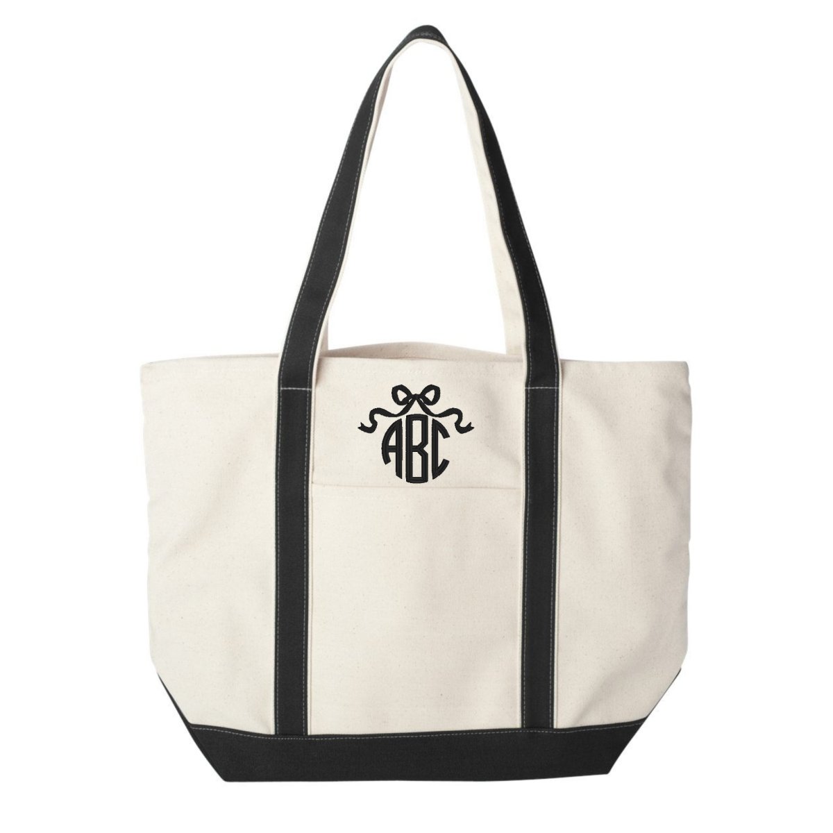 Monogrammed 'Bow' Canvas Boat Tote