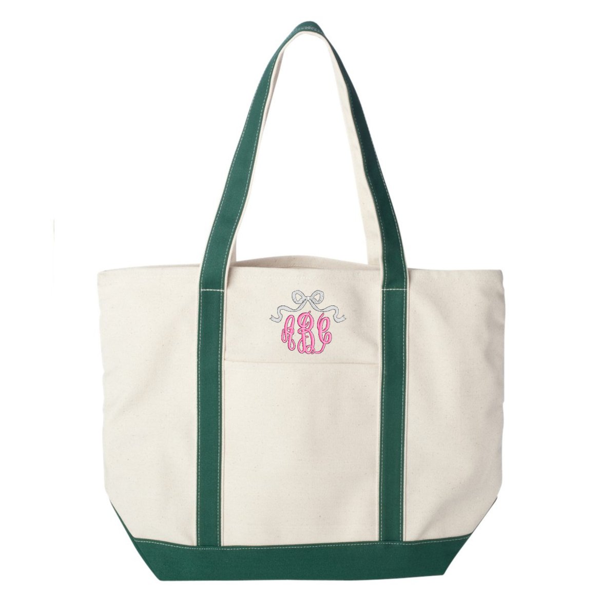 Monogrammed 'Bow' Canvas Boat Tote