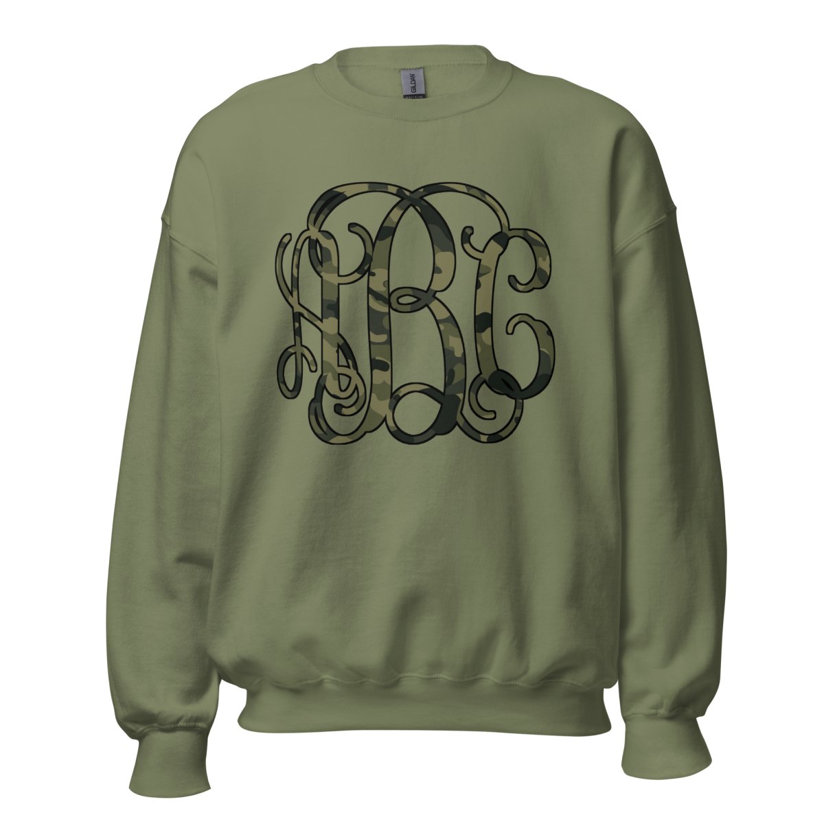 Monogrammed 'Camo' Big Print Crewneck Sweatshirt