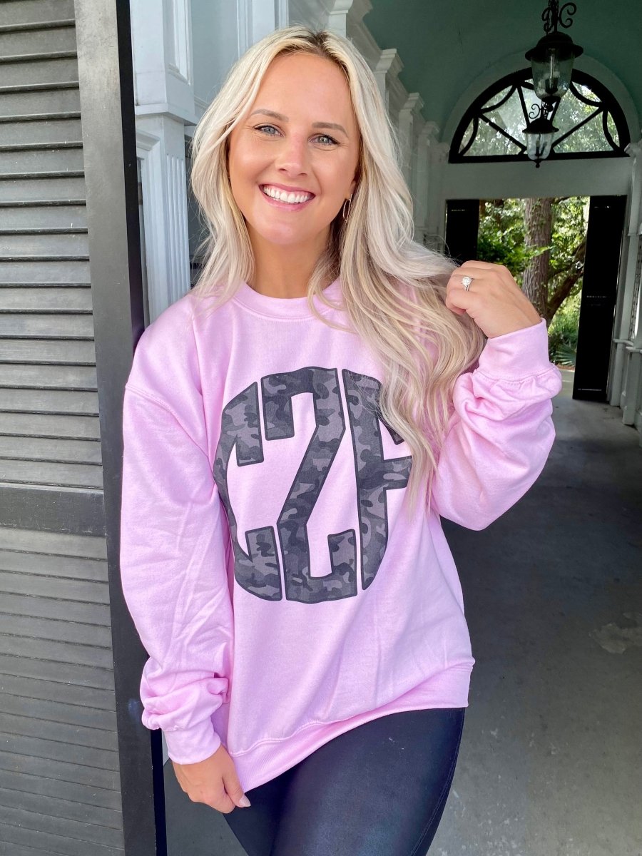 Monogrammed 'Camo' Big Print Crewneck Sweatshirt
