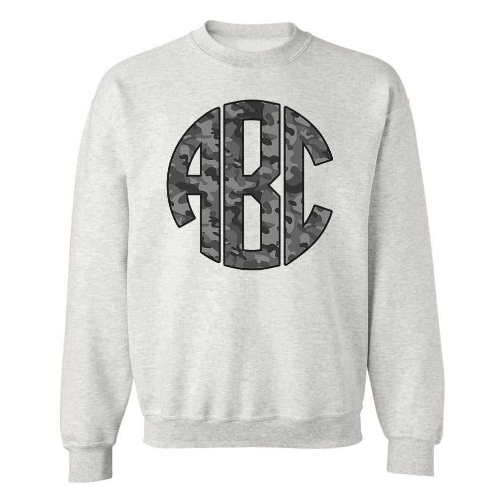 Monogrammed 'Camo' Big Print Crewneck Sweatshirt