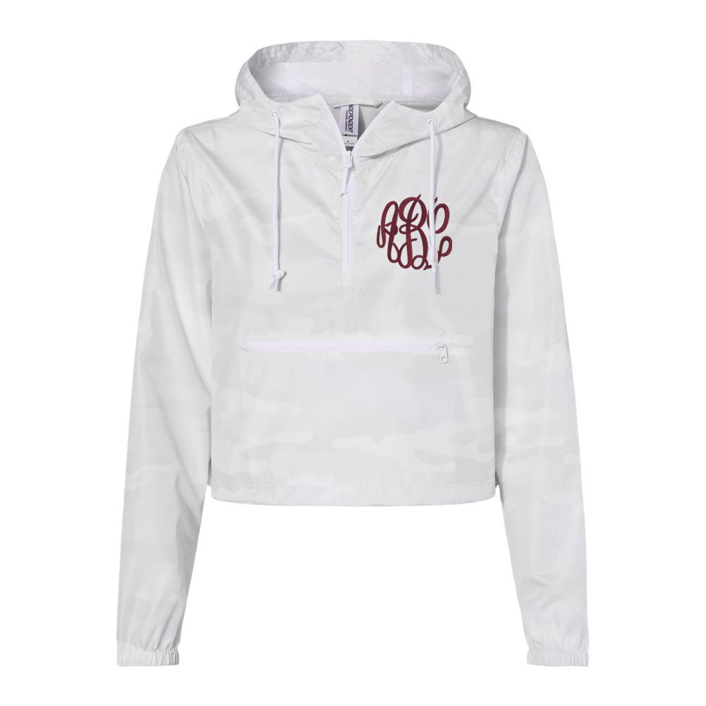 Monogrammed Cropped Windbreaker