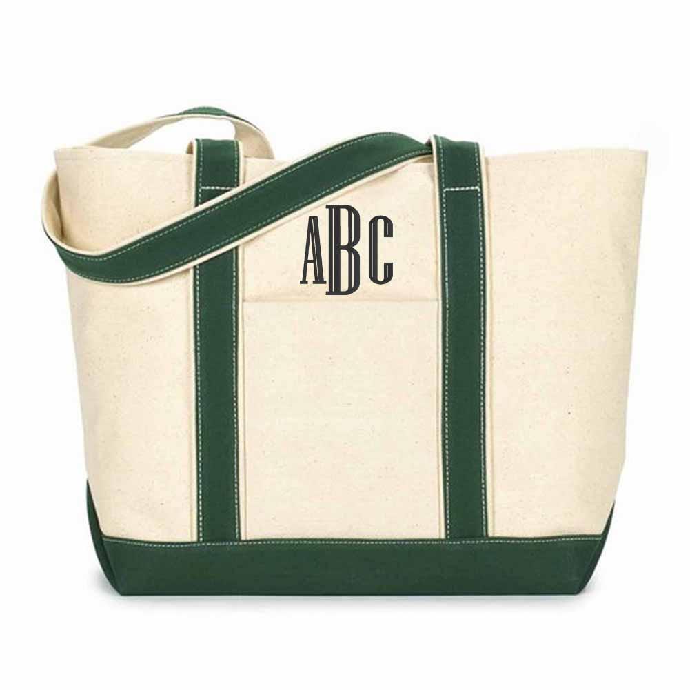 Monogrammed Extra Large Canvas Boat Tote