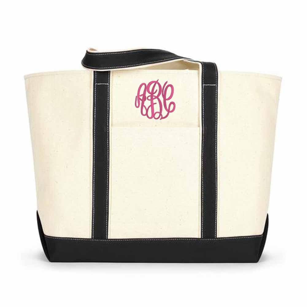 Monogrammed Extra Large Canvas Boat Tote