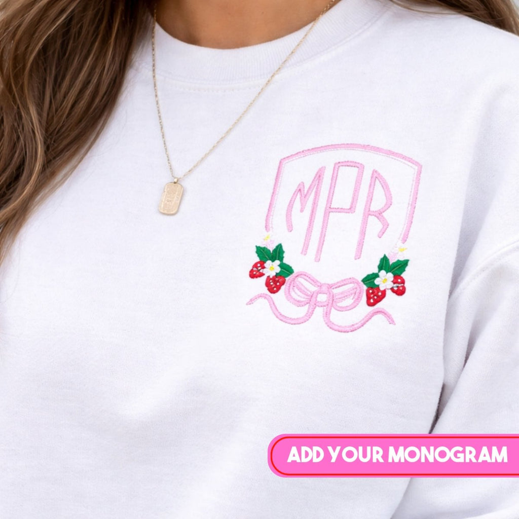 Monogrammed 'Preppy Crest' Crewneck Sweatshirt