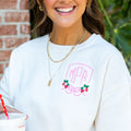 Monogrammed 'Strawberry Bow Crest' Crewneck Sweatshirt