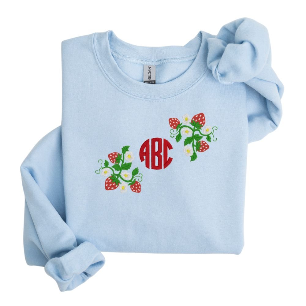 Monogrammed 'Strawberry Fields' Crewneck Sweatshirt