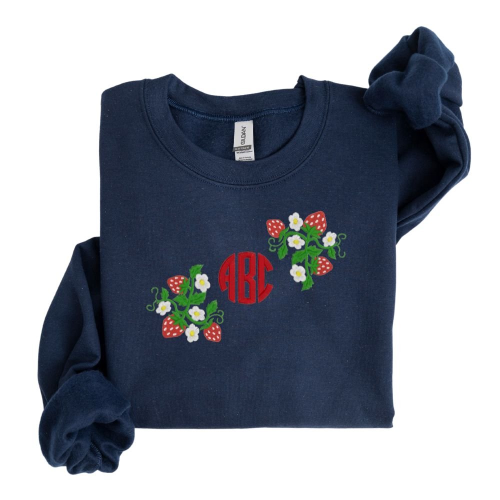 Monogrammed 'Strawberry Fields' Crewneck Sweatshirt