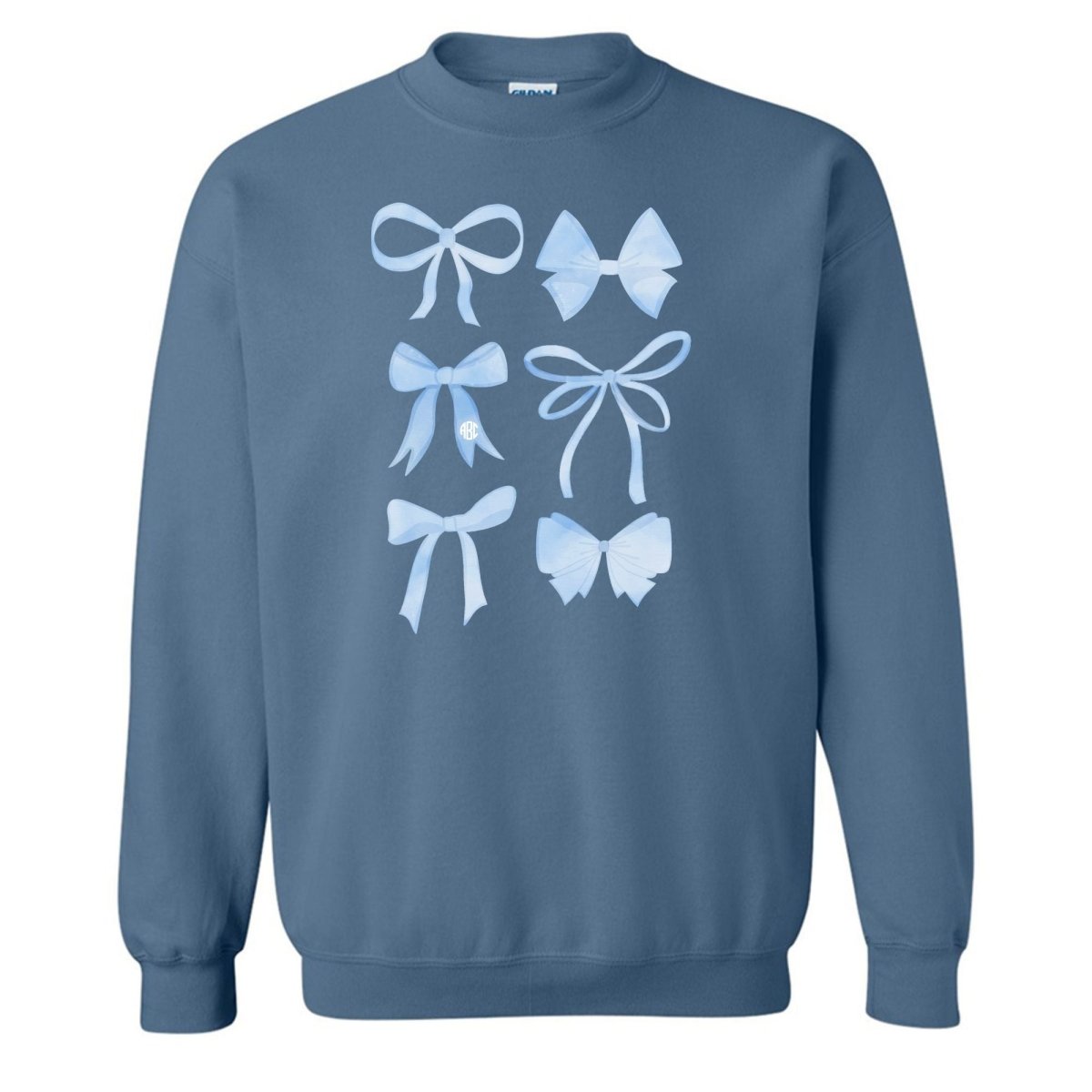 Monogrammed 'Watercolor Bows' Crewneck Sweatshirt