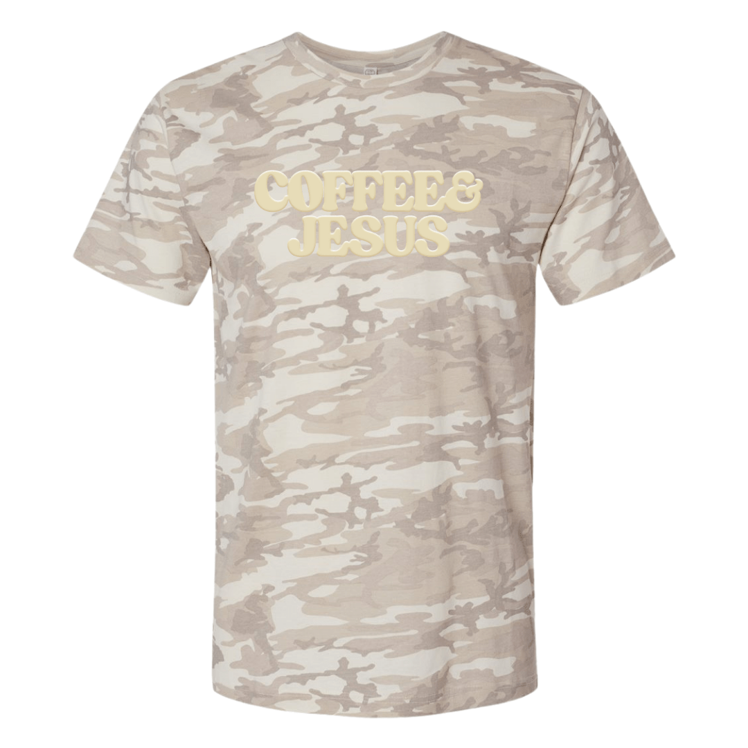 PUFF 'Coffee & Jesus' Realtree Camo/Leopard T-Shirt