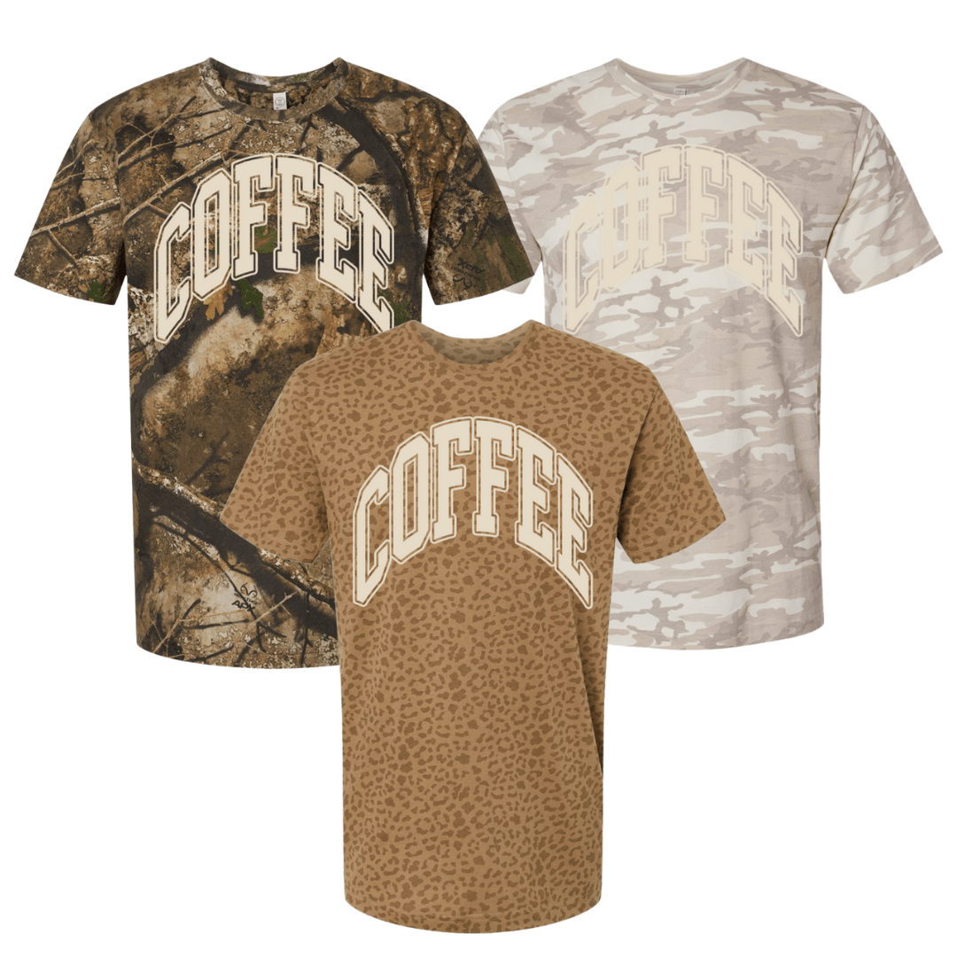 PUFF 'COFFEE' Realtree Camo/Leopard T-Shirt