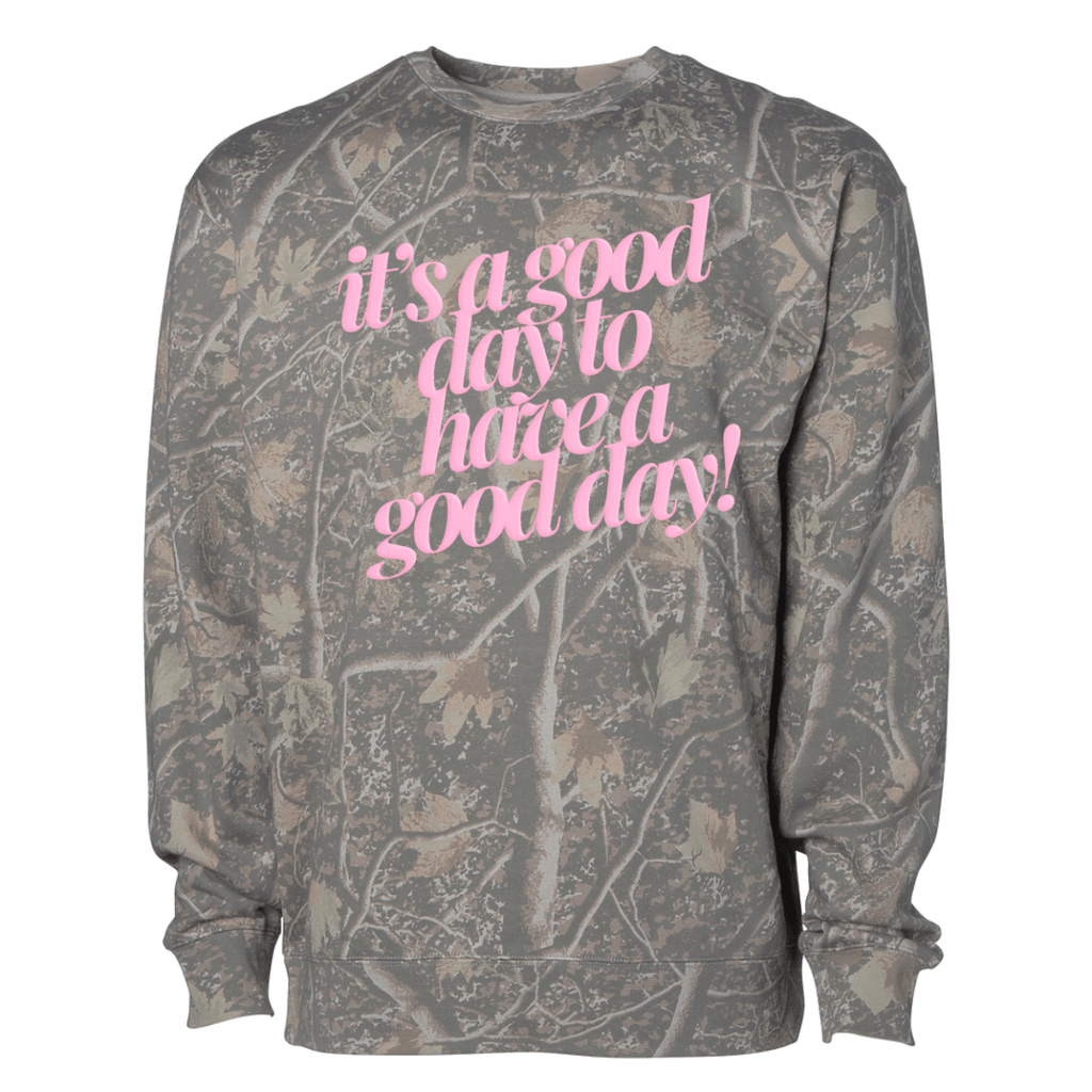 PUFF ‘Feel Good’ Camo Hideaway Crewneck