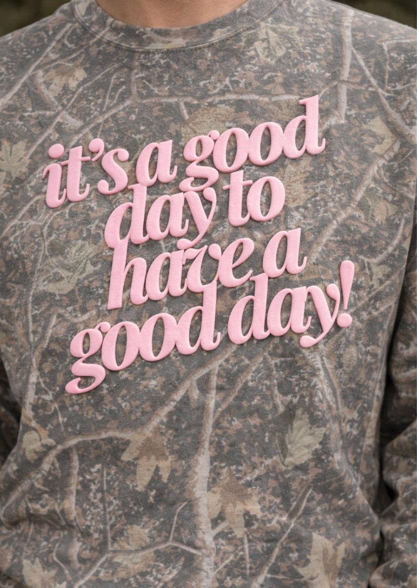 PUFF 'Good Day²' Camo Hideaway Crewneck