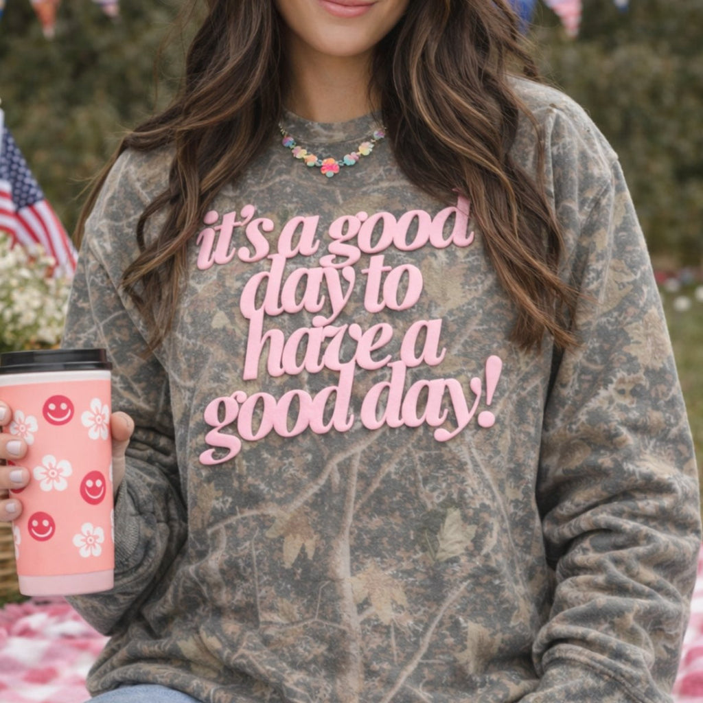 PUFF 'Good Day²' Camo Hideaway Crewneck