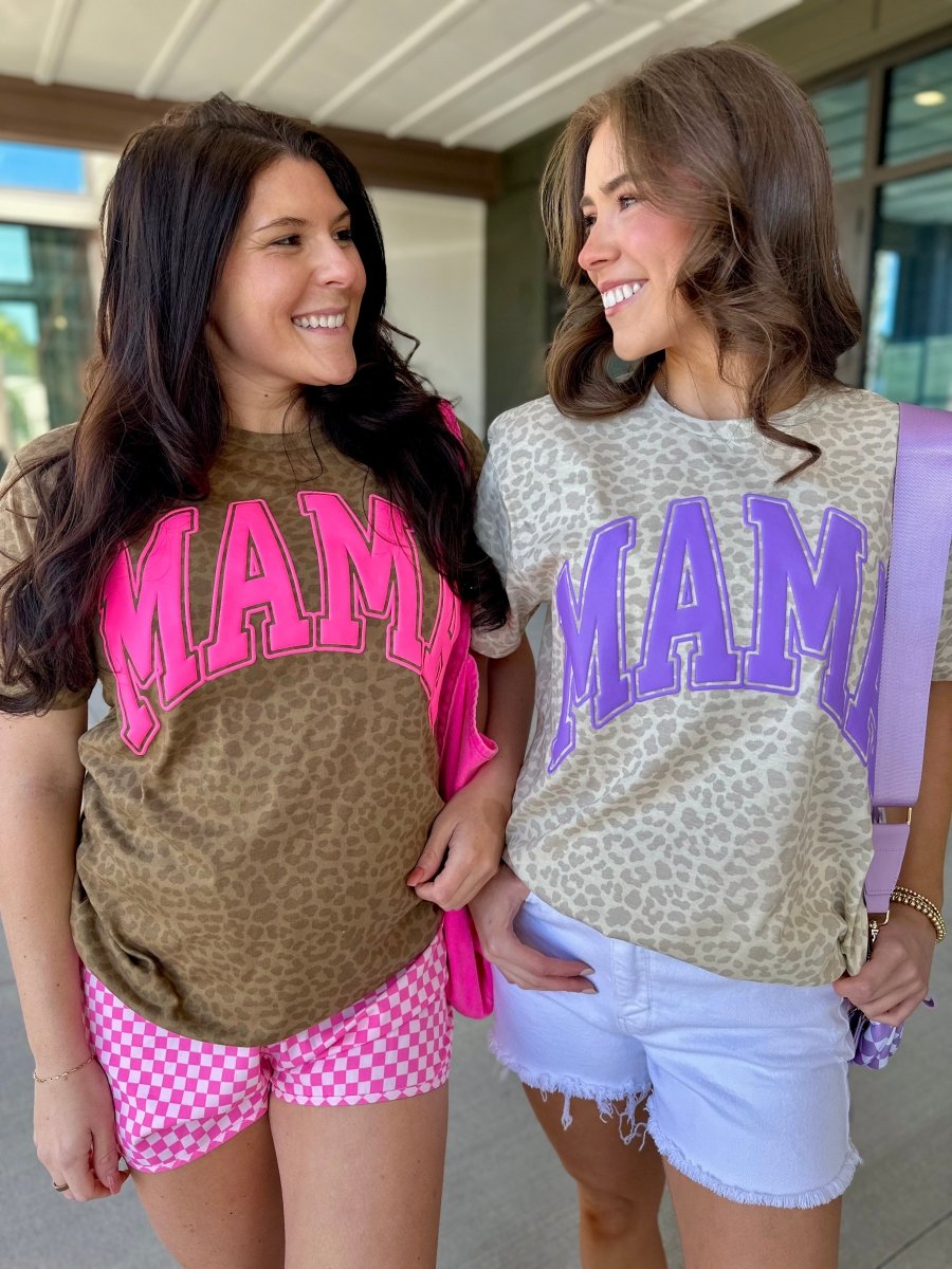 PUFF 'Mama' Camo/Leopard Pattern T-Shirt