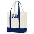 Personalized Shadow Block Initials Canvas Tote Bag