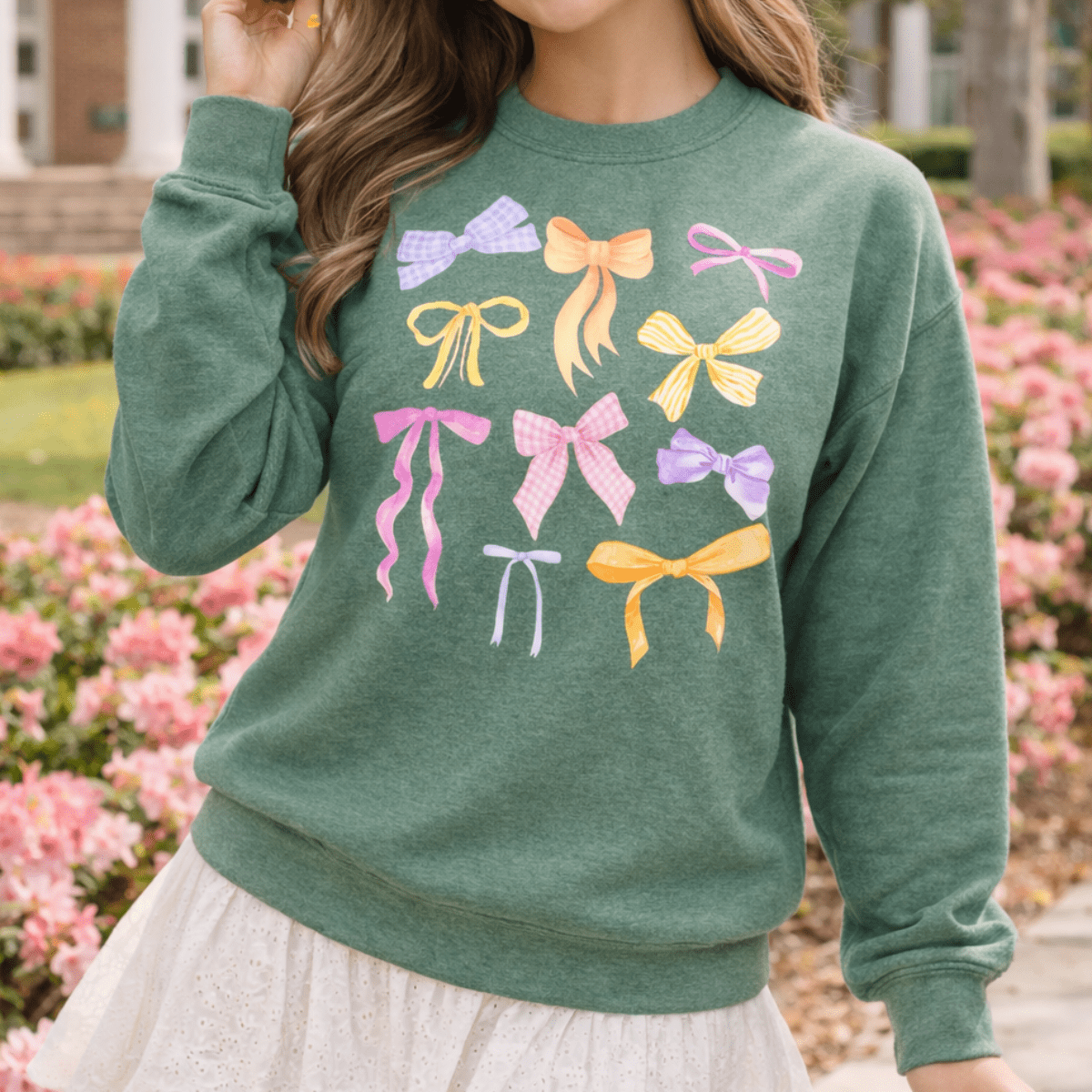 ‘Spring Bow Show' Heather Crewneck Sweatshirt