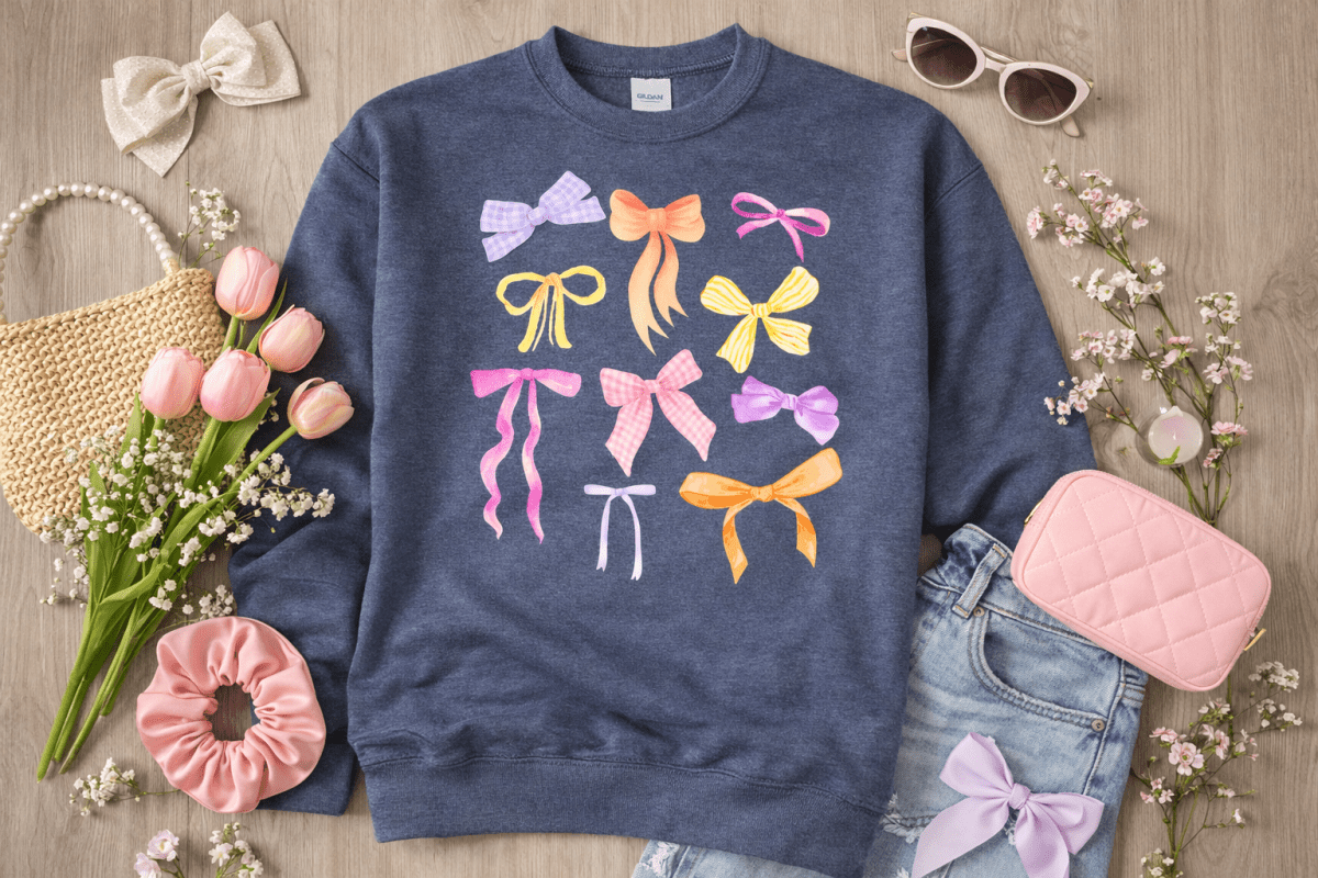 ‘Spring Bow Show' Heather Crewneck Sweatshirt