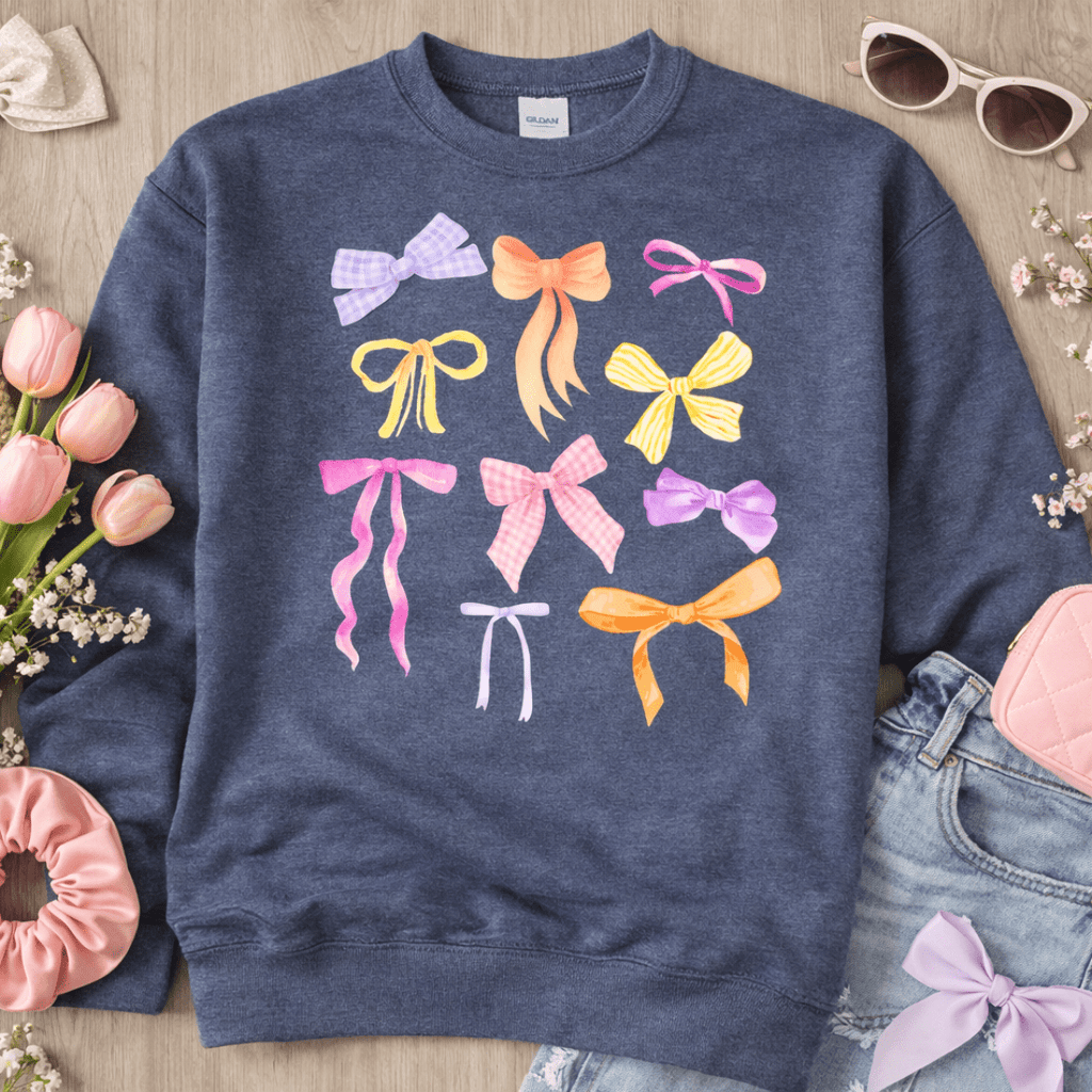 ‘Spring Bow Show' Heather Crewneck Sweatshirt